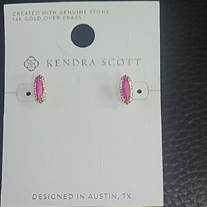 Kendra Scott Fuchsia and Gold Earrings